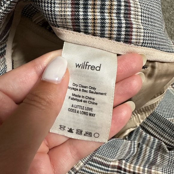 Wilfred plaid tie front pant size 4 - Picture 2 of 7